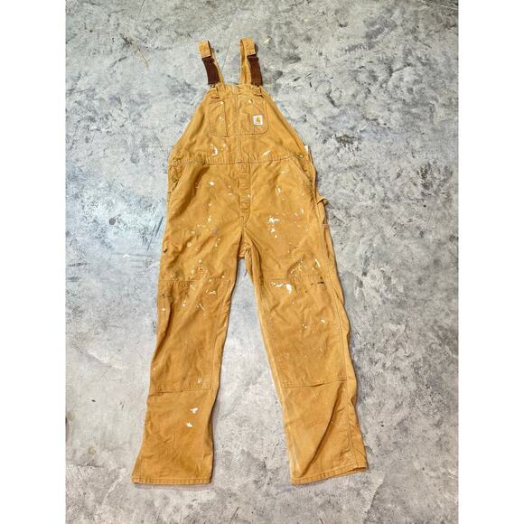Carhartt Heavyweight Cotton Duck Bib Overalls for Men workwear Thrashed Grunge - Picture 1 of 6